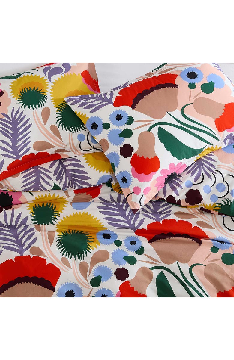 Marimekko Ojakellukka Duvet Cover & Sham Set, Alternate, color, White Multi