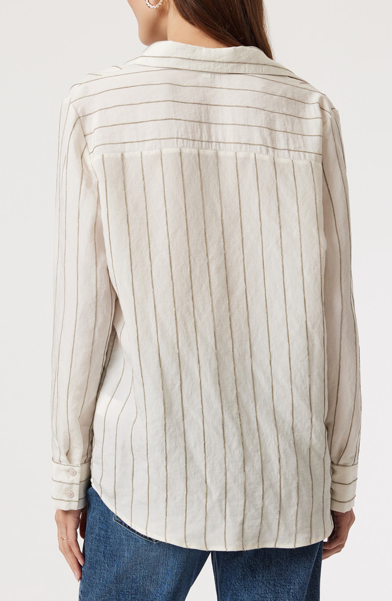 Oversize Stripe Button-Up Shirt - image 2