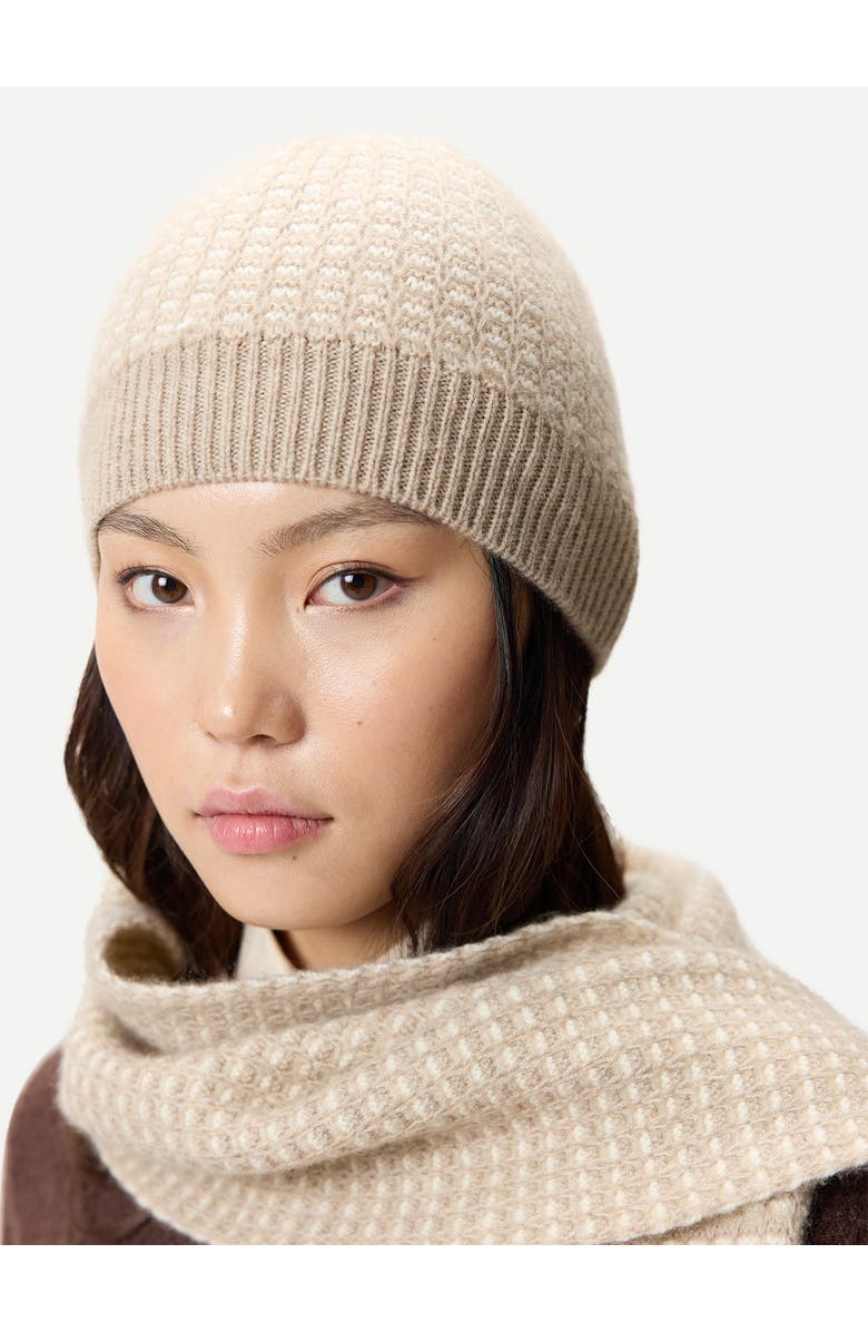Gobi Cashmere Cashmere Waffle Knit Hat, Alternate, color, Warm Grey