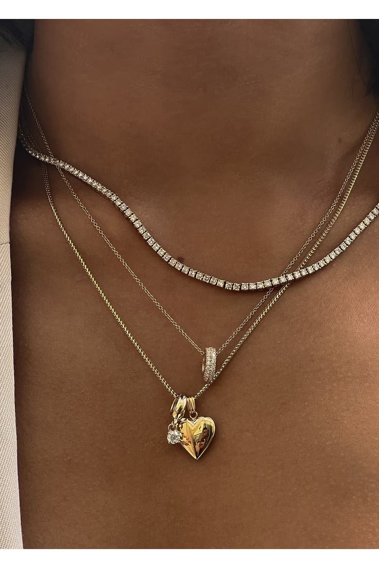Maison Heart Locket Necklace, Alternate, color, Gold