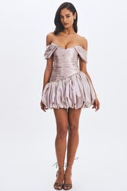 Miss Circle Milena Ruched Asymmetrical Bubble Mini Dress