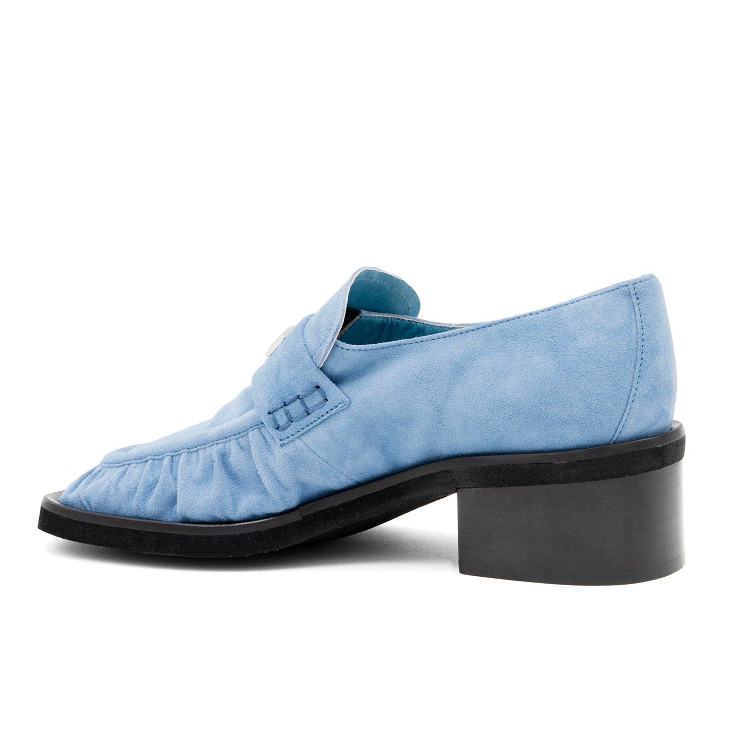 Valentina Rangoni Cortina Block Heel Loafer, Alternate, color, Light Blue