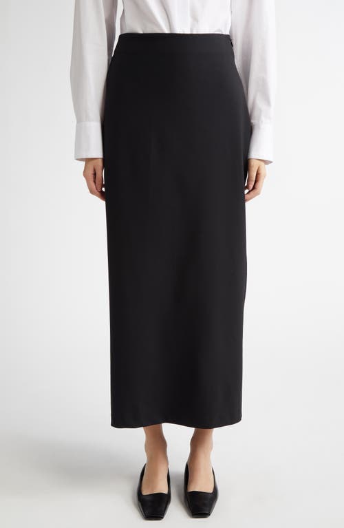 Loulou Studio Samos Stretch Wool Grain De Poudre Pencil Skirt In Black