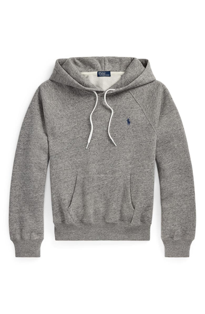 Polo Ralph Lauren Arctic Fleece Shrunken Fit Hoodie, Alternate, color, Dark Vintage Heather