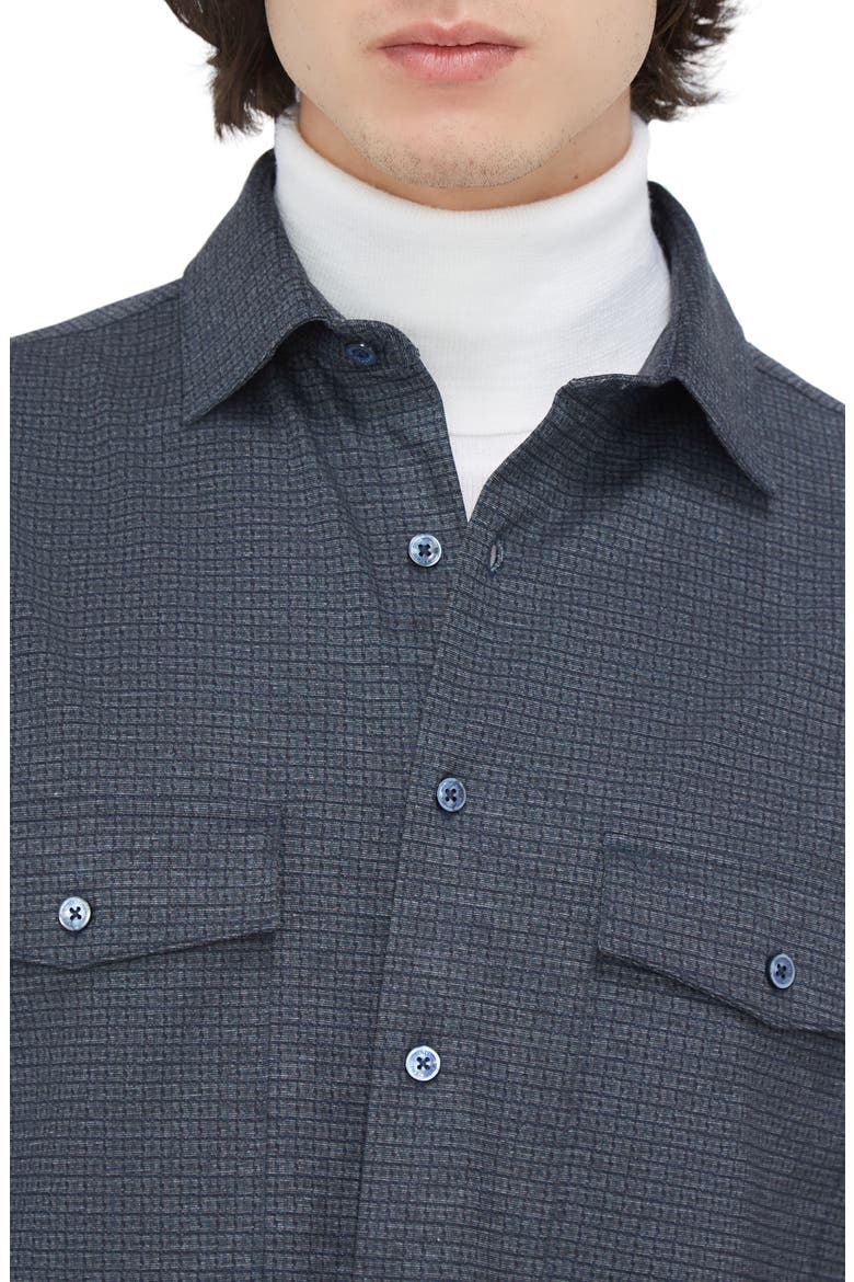 Check Knit Shirt Jacket, Alternate, color, NAVY