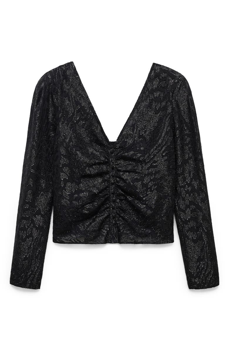 MANGO Floral Fil Coupé Jacquard Knit Top, Alternate, color,