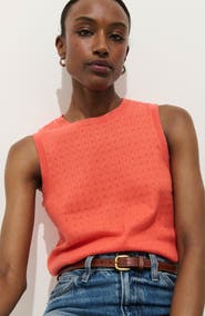 Alex Mill Odette Cotton & Cashmere Pointelle Sweater Tank