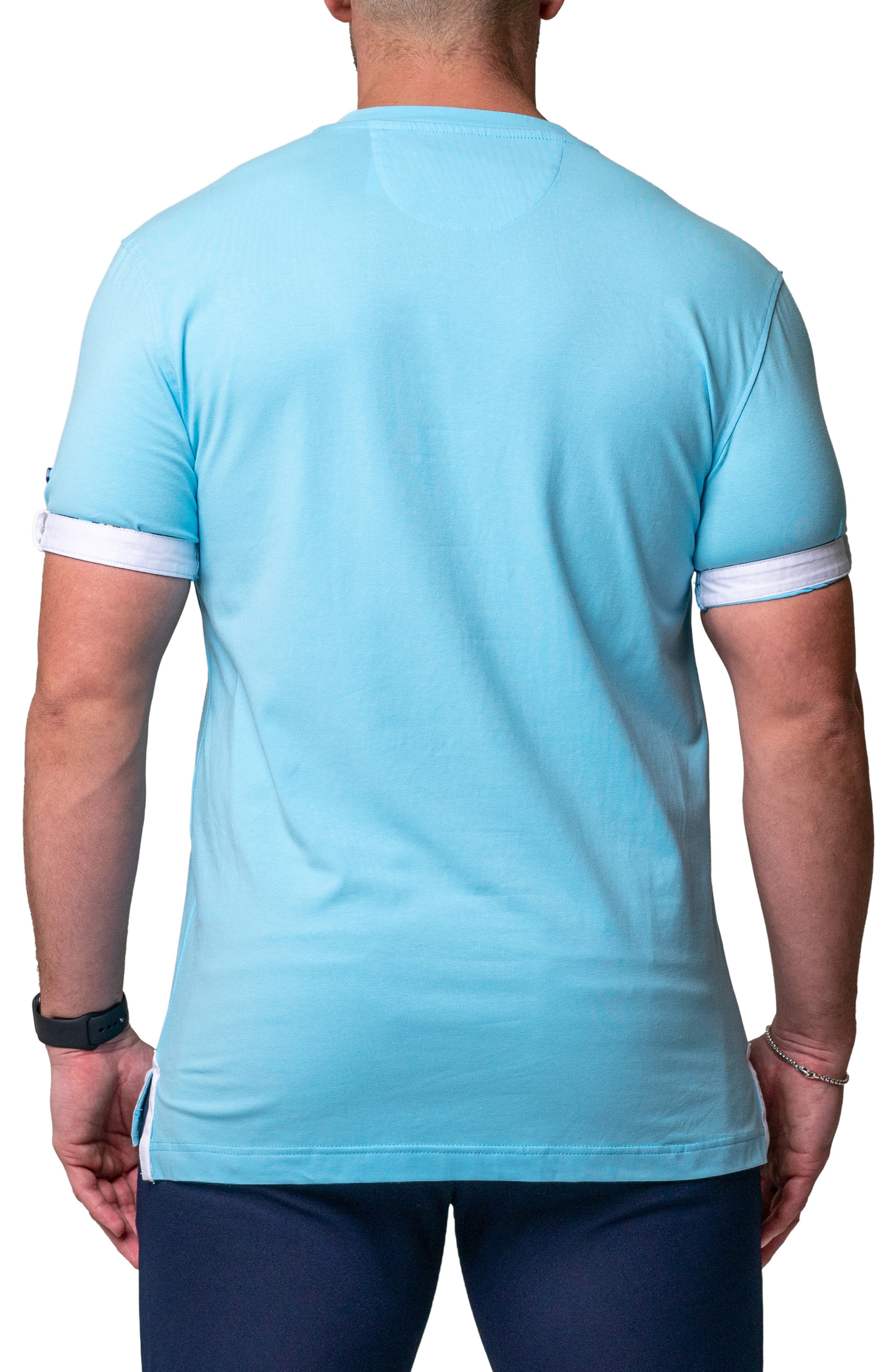 Vivaldi Solid Camolight Blue V-Neck T-Shirt - image 2