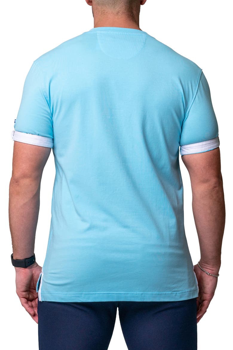 Vivaldi Solid Camolight Blue V-Neck T-Shirt, Alternate, color, BLUE