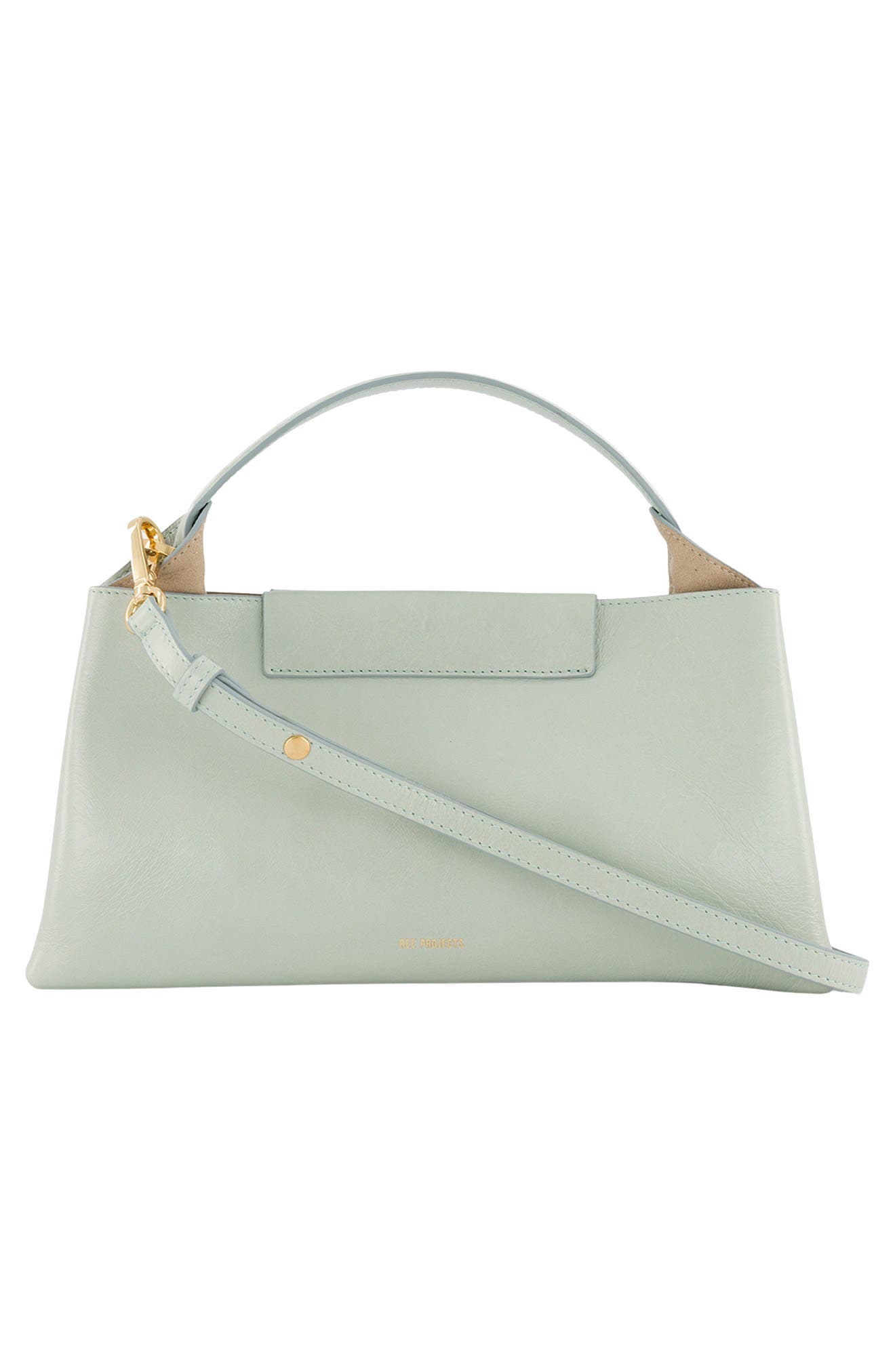 Ree Projects Elieze Baguette Leather Top Handle Bag, Alternate, color, Ice Blue