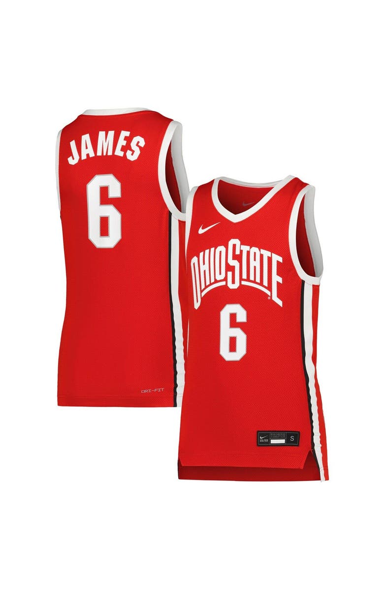 Nike Youth Nike LeBron James Scarlet Ohio State Buckeyes Replica Basketball Jersey, Main, color, Scarlet