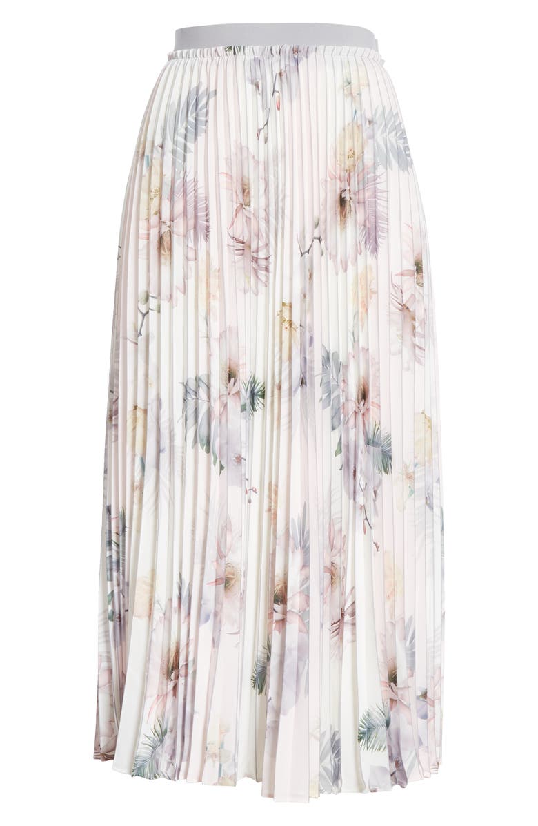 Ted Baker London Maxiiy Woodland Floral Pleated Skirt, Alternate, color, 