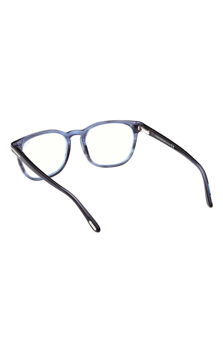 TOM FORD 53mm Square Blue Light Blocking Glasses, Alternate, color, Blue/Other