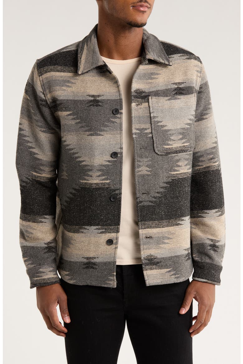 Relaxed Fit Geometric Shacket, Main, color, DARK CHARCOAL