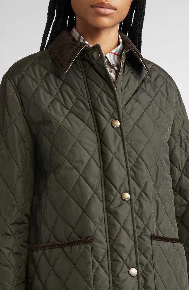 Burberry Quilted Nylon Coat, Alternate, color, Shale/ Brush Ip Check