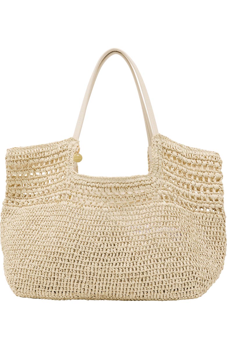 Reiss Evelyn Raffia-Effect Tote, Main, color, Natural