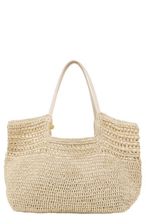 Evelyn Raffia-Effect Tote