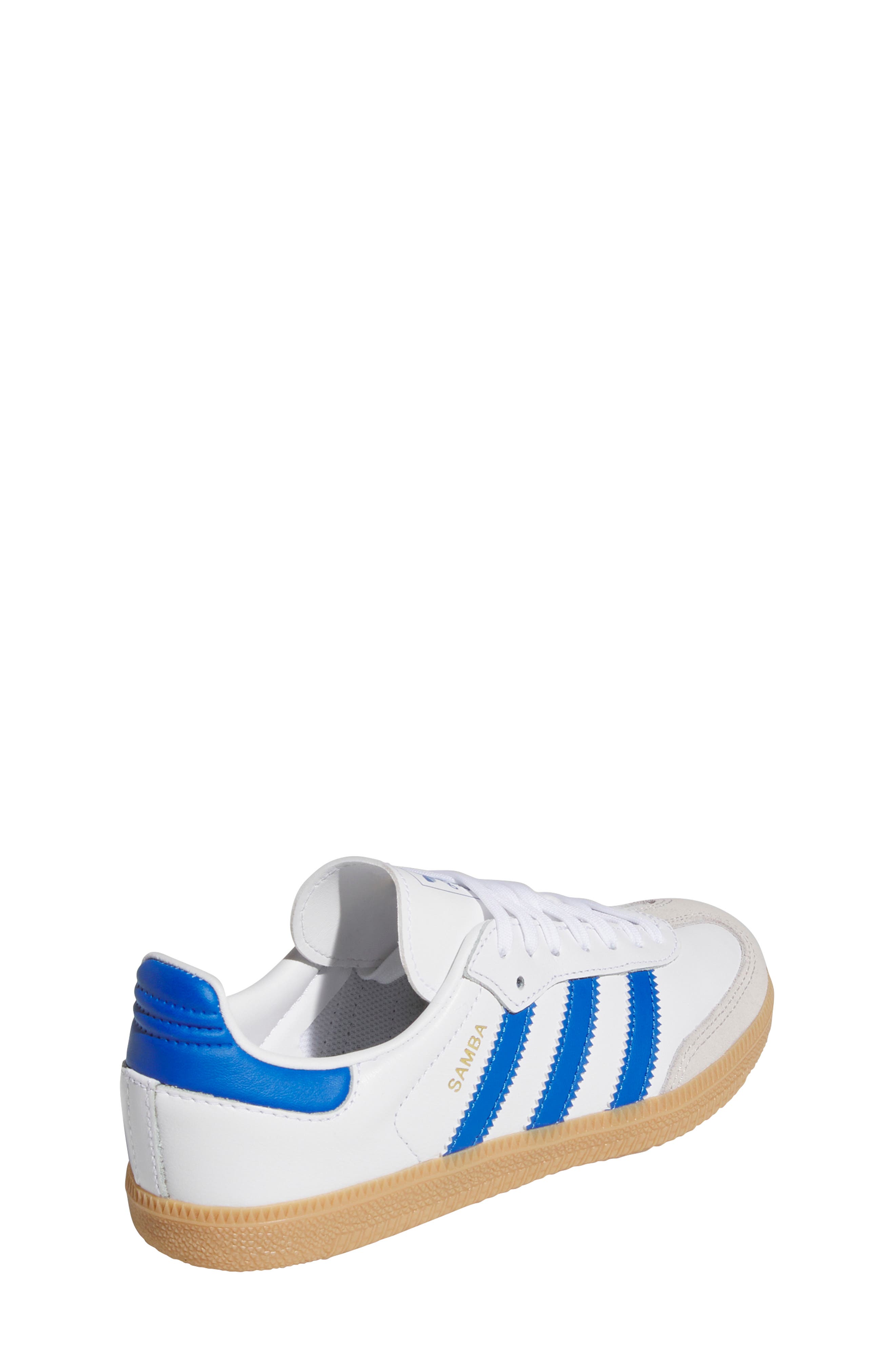 adidas Kids' Samba OG Sneaker, Alternate, color, White/ Blue/ Gum