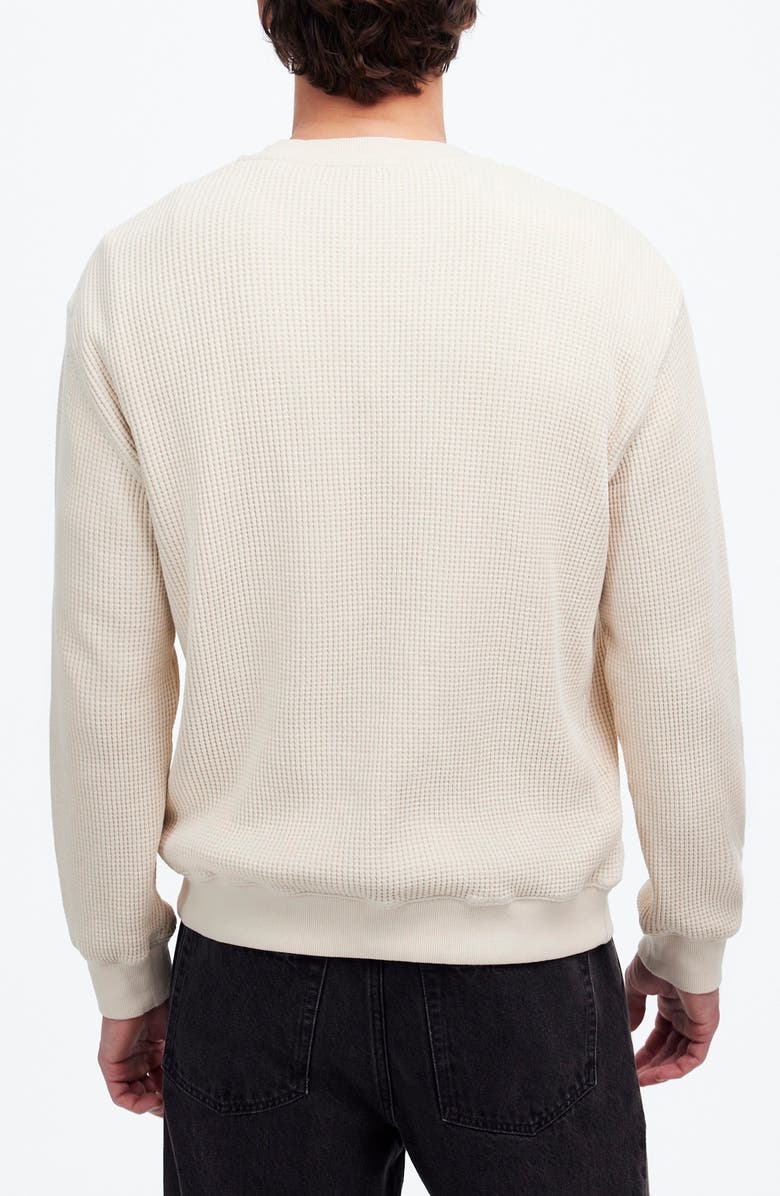 Madewell Cotton Thermal Sweatshirt, Alternate, color, Vintage Muslin