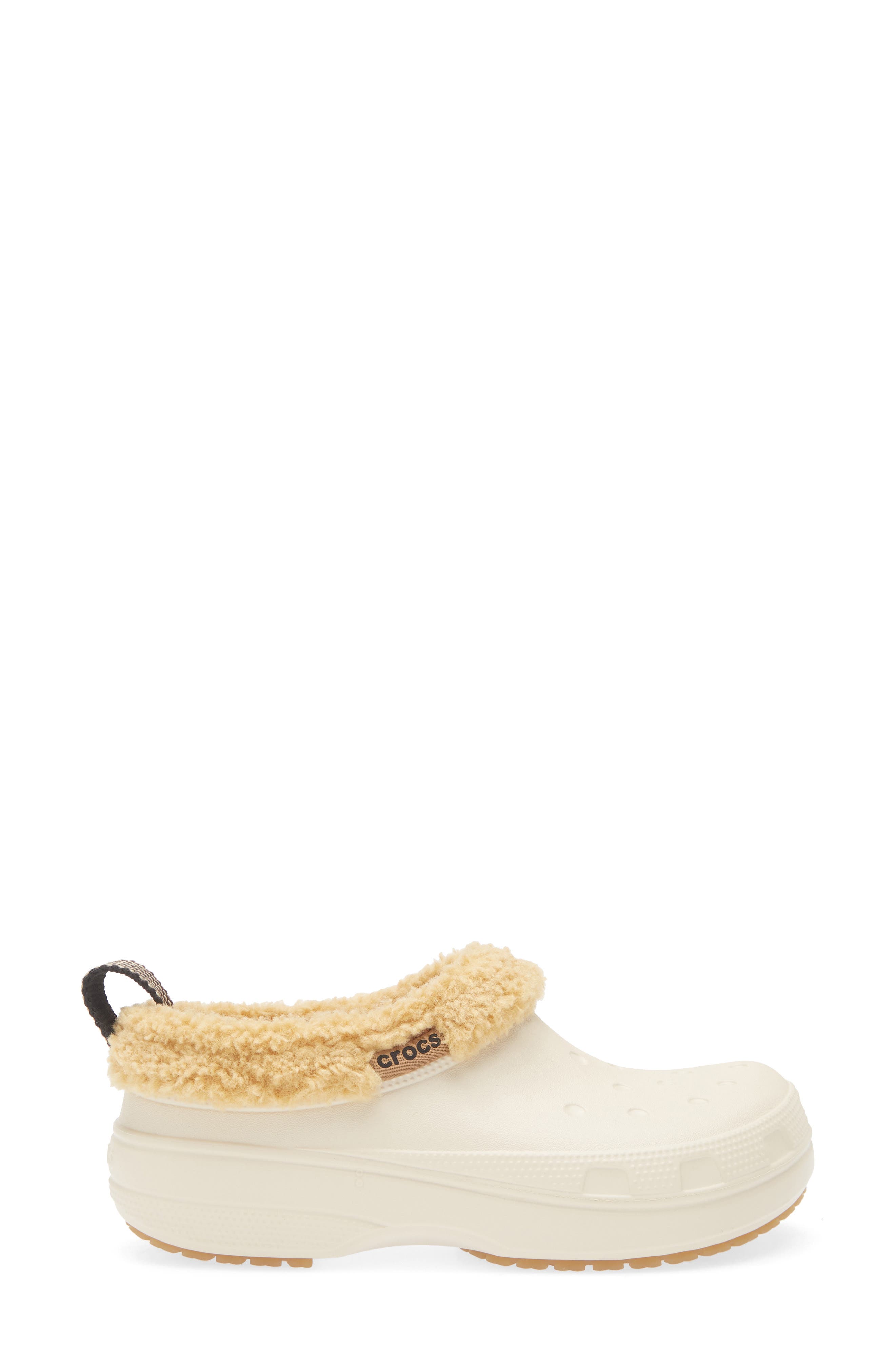 CROCS Classic Fleece Lined Shorty Clog, Alternate, color, Sandstone