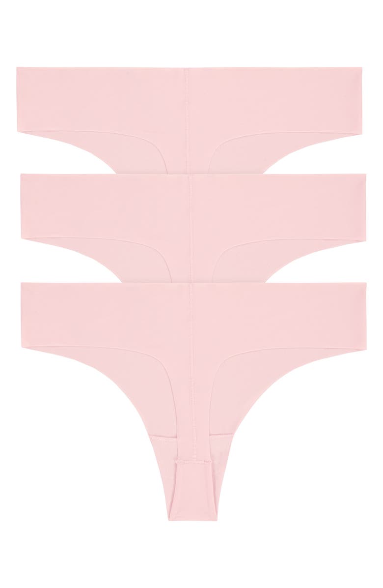 DKNY Litewear Cut Anywhere 3-Pack Thongs, Alternate, color, Pearl Cream