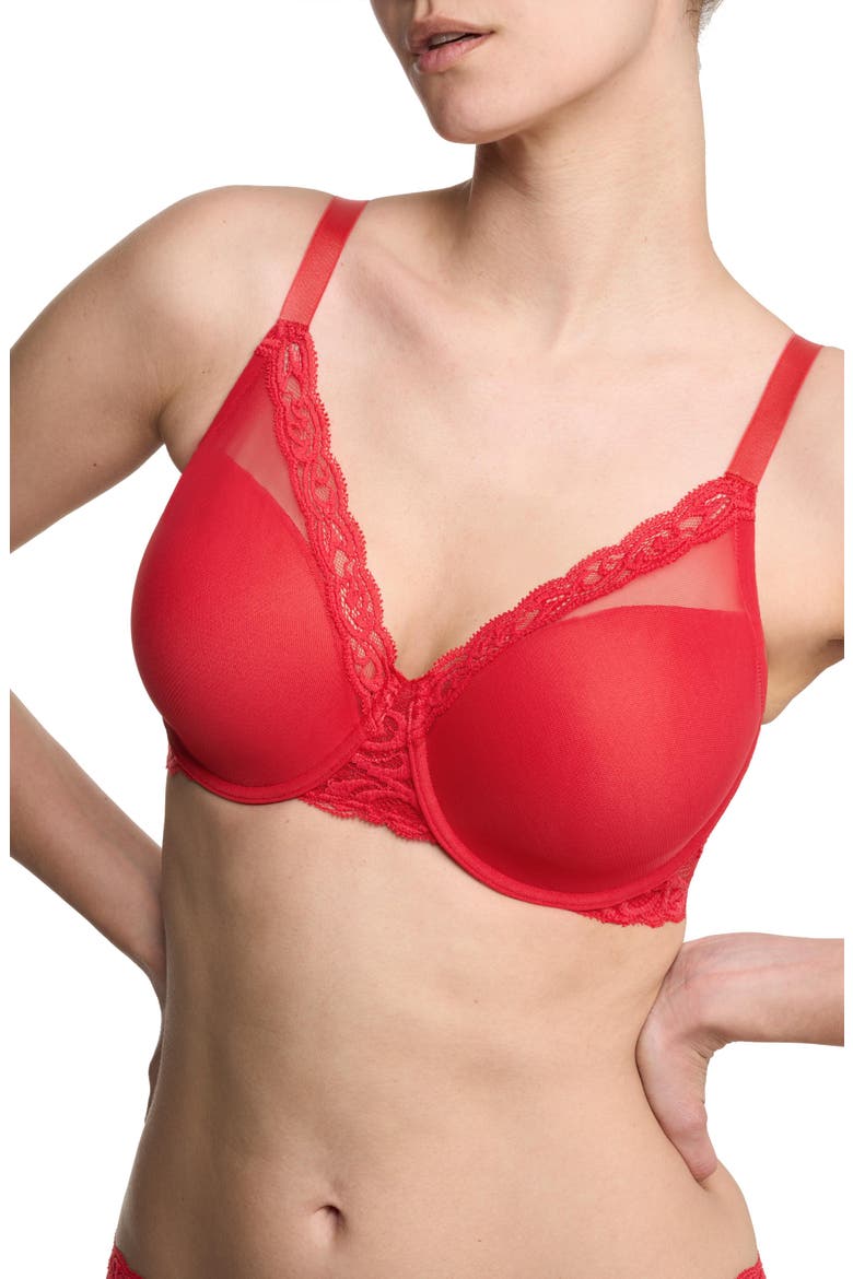 Feathers Full Figure Plunge T-Shirt Bra, Alternate, color, BONFIRE