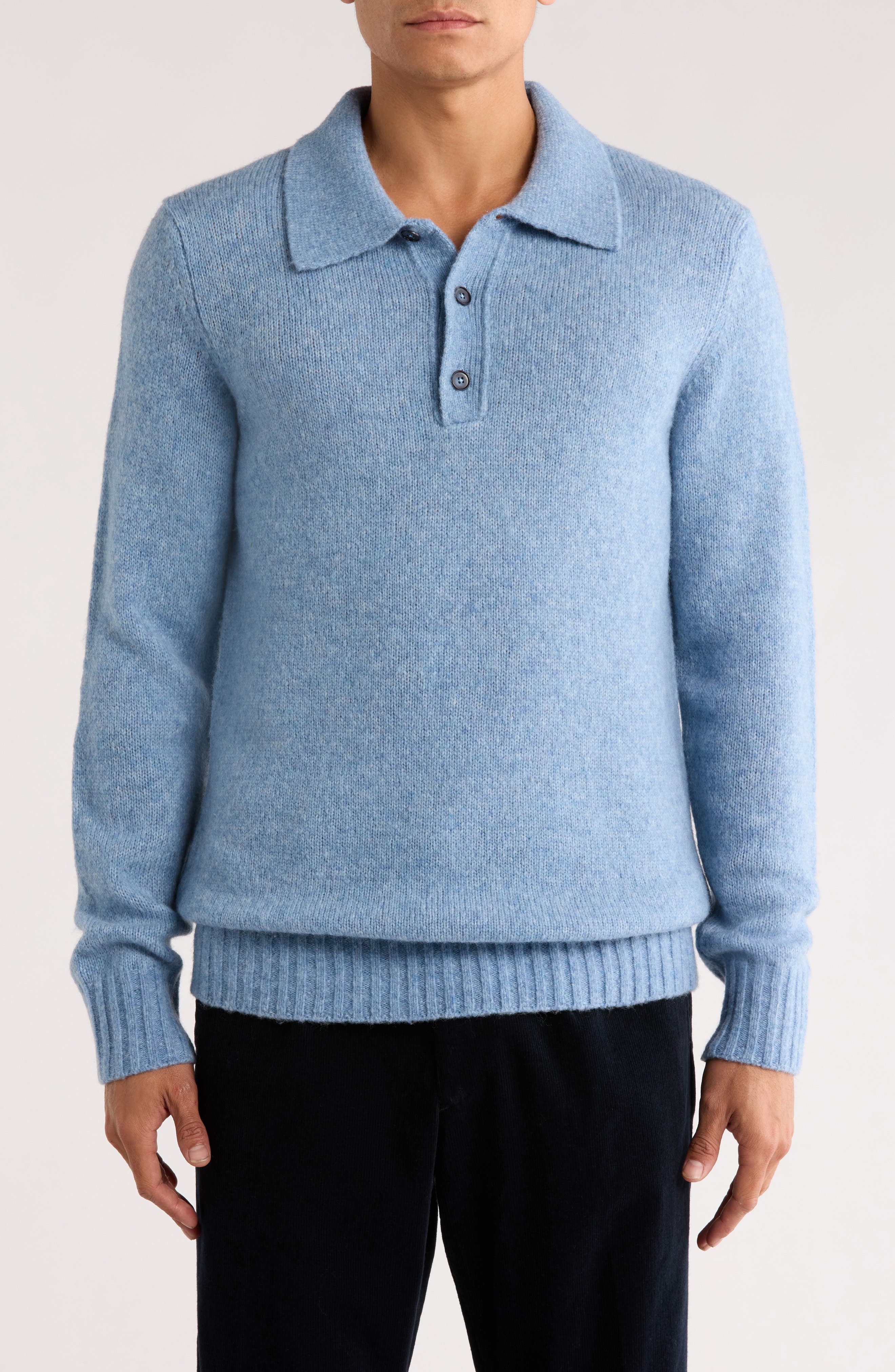 NN07 Lee 6598 Long Sleeve Wool Blend Polo Sweater