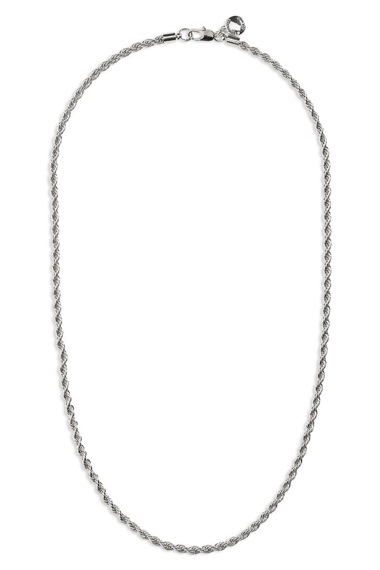 Gender Inclusive Rope Chain Necklace, Alternate, color, RHODIUM