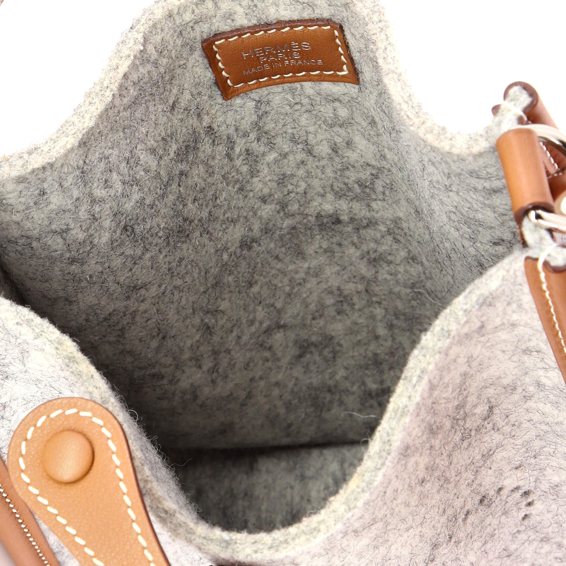 Pre-Owned Hermes Evelyne Bag Gen III Felt TPM, Alternate, color, Gris Clair