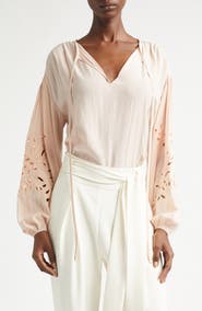 Ramy Brook Zenaida Floral Cutout Woven Shirt