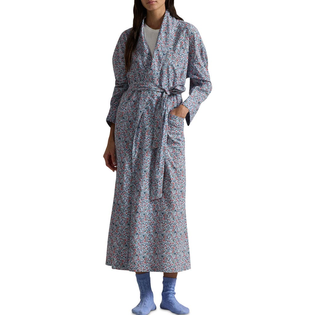 Polo Ralph Lauren Floral Cotton Long Robe In Petite Floral