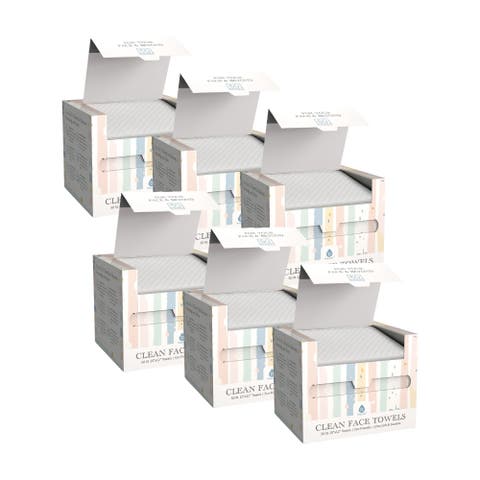 Clean Facial Towels - Six Pack Bundle - Eco-Friendly, Extra-Large, 100% Plant-Based Towels