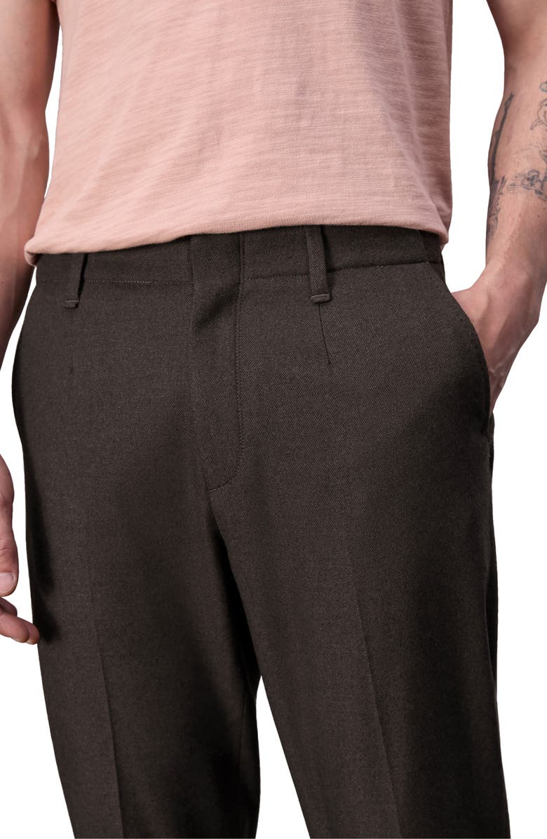 rag & bone Lennox Flannel Dress Pants, Alternate, color, Brown
