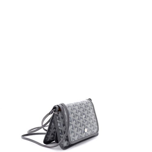 Pre-owned Goyard  Goyard Plumet Clutch Wallet Coated Canvas In Gray