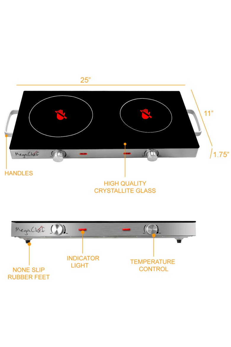 Ceramic Infrared Double Electric Cooktop, Alternate, color, Black