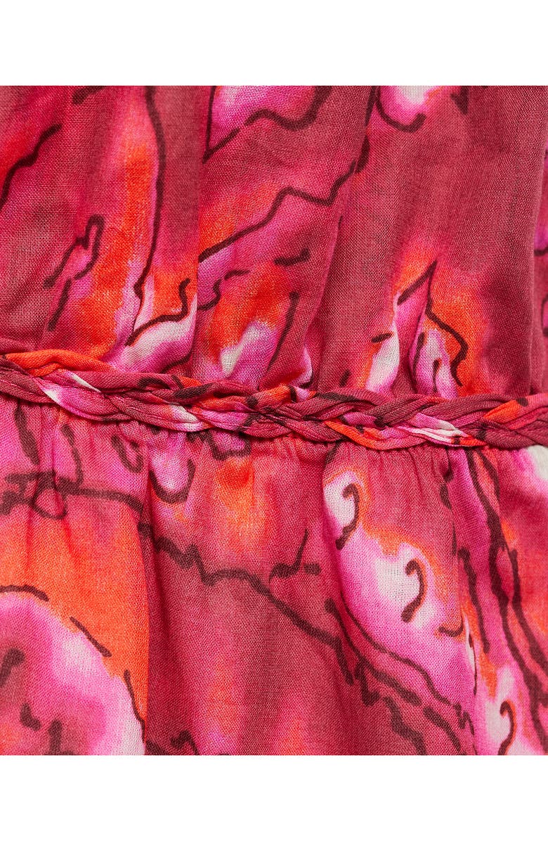 MANGO Strappy Open Back Cotton Maxi Sundress, Alternate, color, Fuchsia