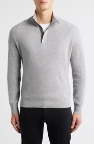 Canali Quater Zip Wool & Cashmere Sweater