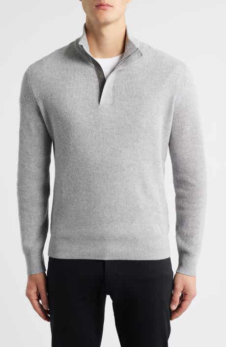 Canali Quater Zip Wool & Cashmere Sweater