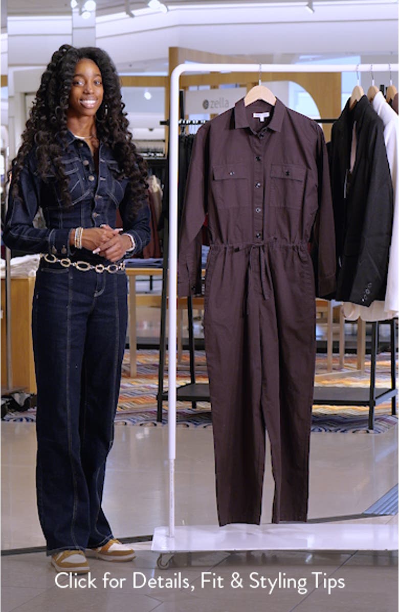 Ricard Long Sleeve Cotton Jumpsuit, sales video thumbnail