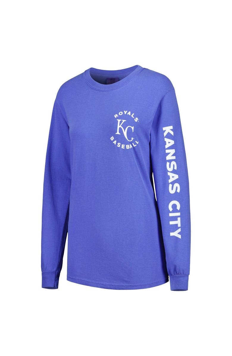 SOFT AS A GRAPE Women's Soft as a Grape Royal Kansas City Royals Team Pigment Dye Long Sleeve T-Shirt, Alternate, color, 
