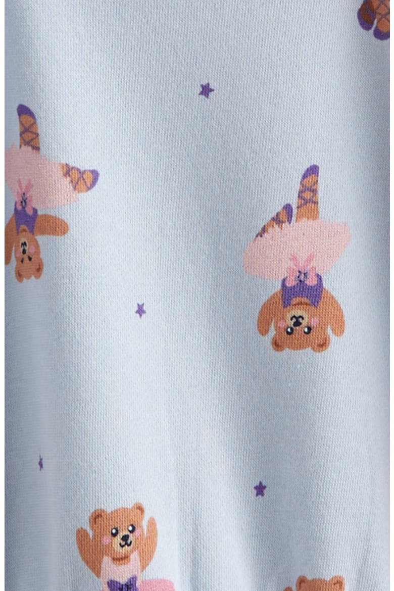 Kids' Puff Sleeve Cotton Blend Sweatshirt, Alternate, color, BLUE XENON BALLERINA BEAR