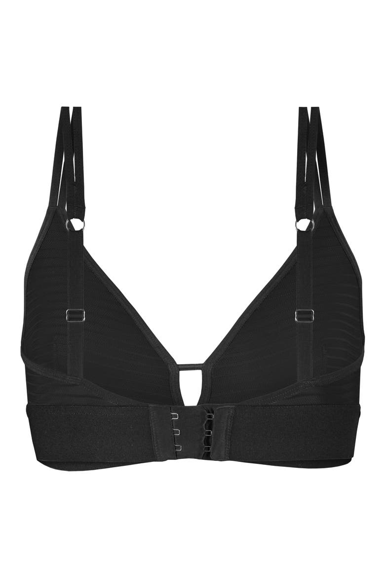 The Stripe Mesh Bralette, Alternate, color, JET BLACK