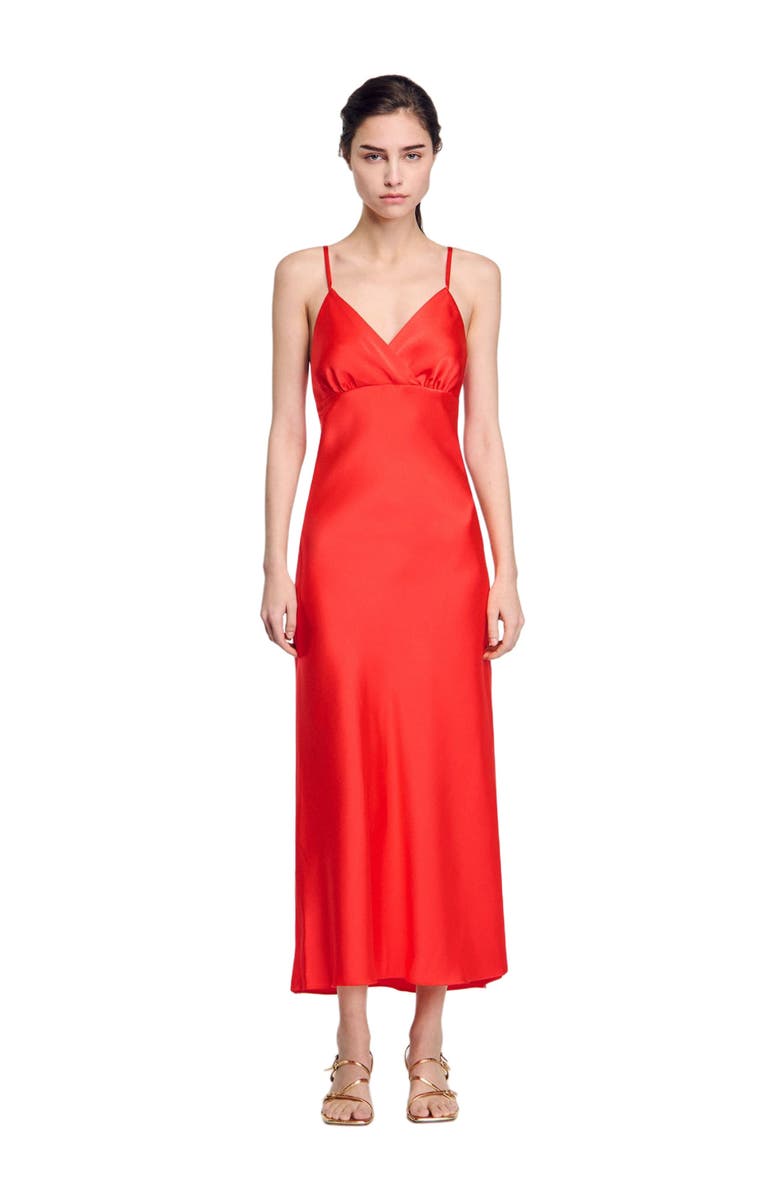 SANDRO Flowy dress with straps, Main, color, 