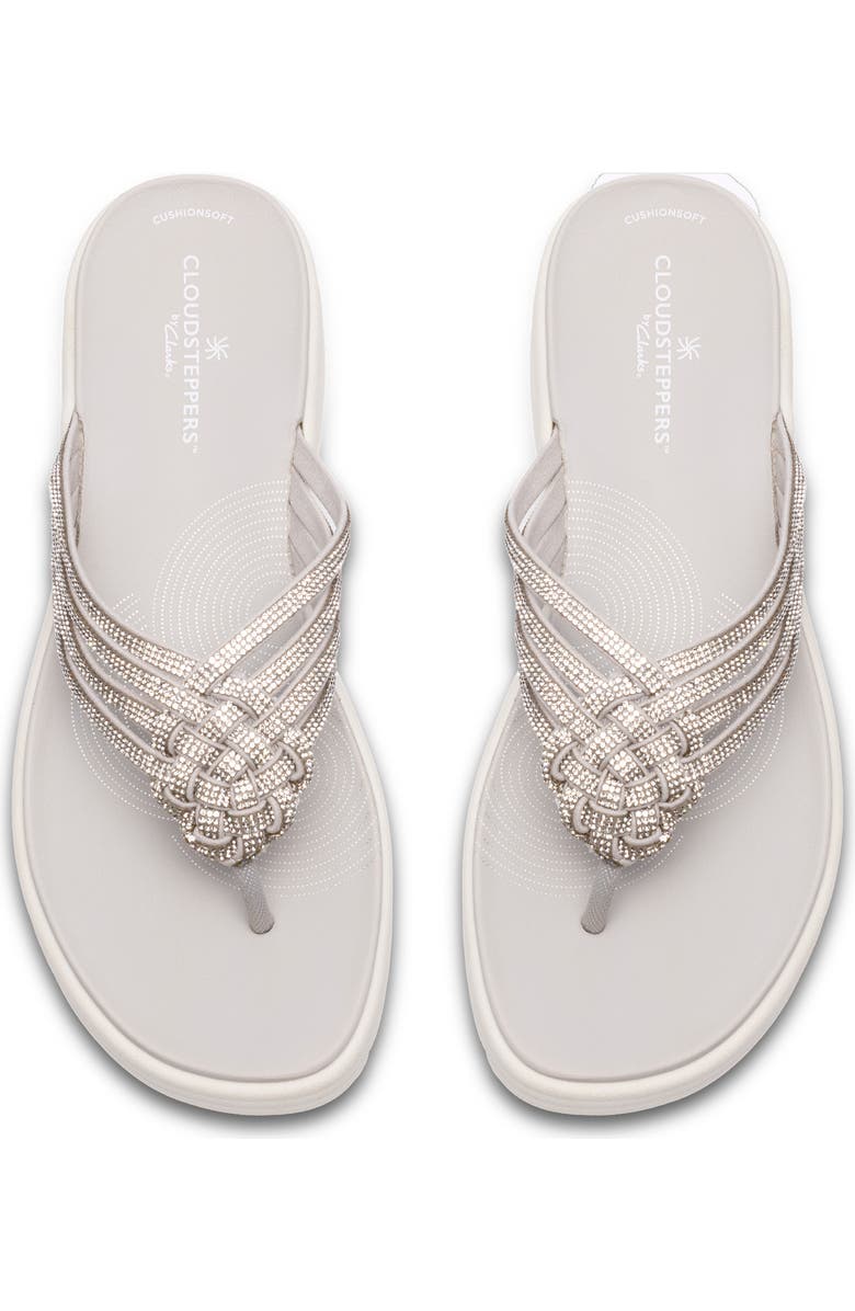 Clarks<sup>®</sup> Drift Gem Wedge Flip Flop, Alternate, color, Silver