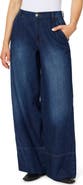 Kensie High Waist Rhinestone Wide Leg Trouser Jeans
