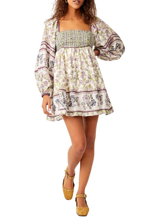 Endless Afternoon Print Long Sleeve Minidress