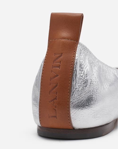 Lanvin Metallic Leather Ballerina Flats In Silver