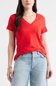Caslon® Cotton & Modal V-Neck T-Shirt