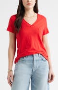 Caslon® Cotton & Modal V-Neck T-Shirt