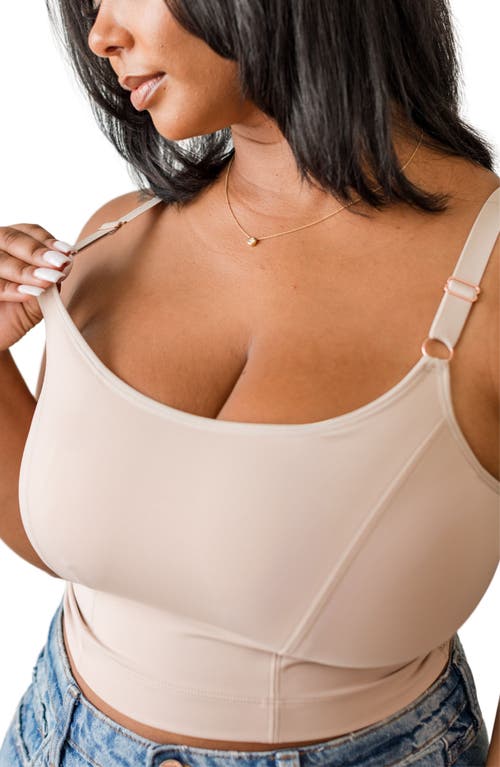 Davin & Adley Busty Size Amelia Pumping And Nursing Crop Cami In Neutral